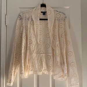 Karen Kane cream lace jacket